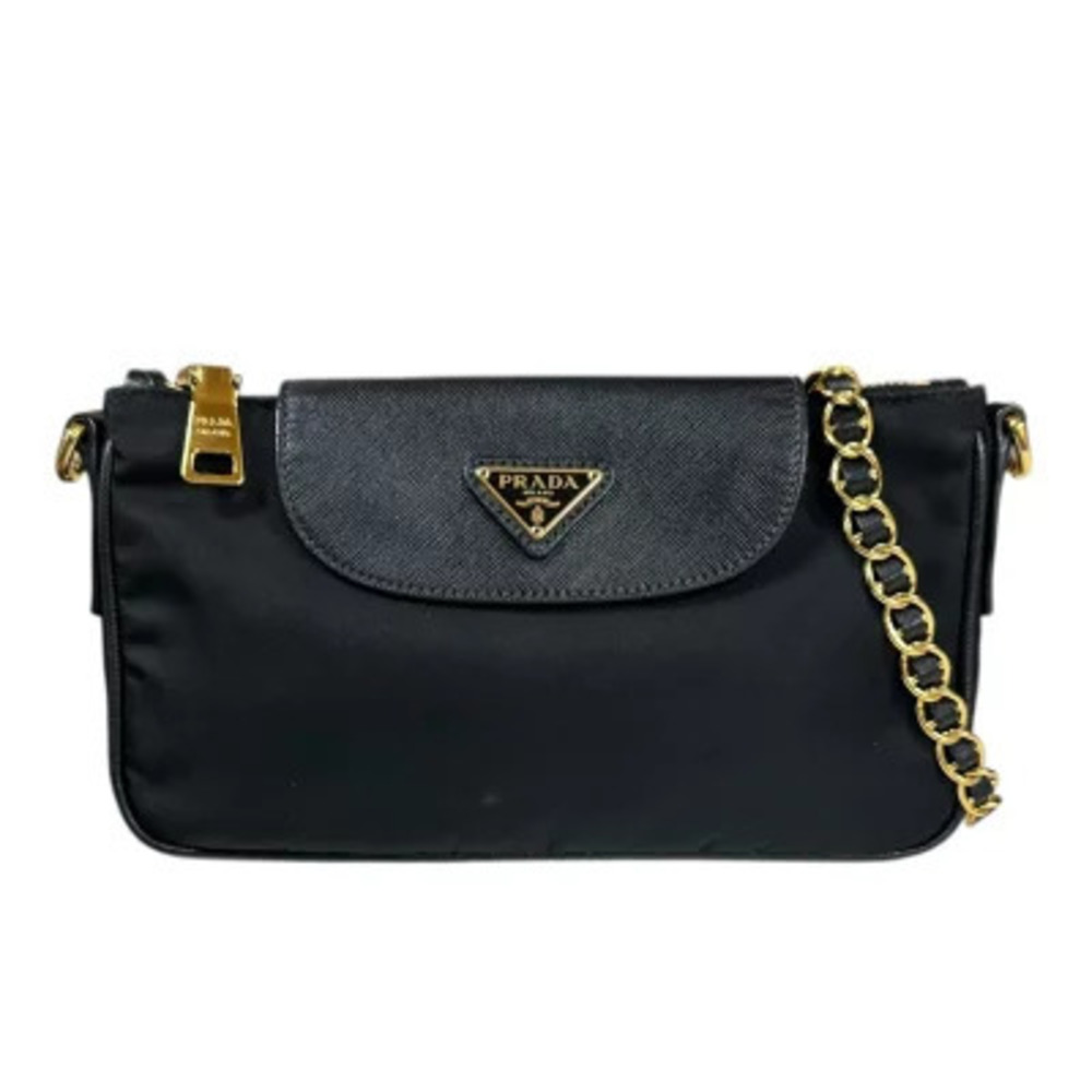 Prada Shoulder Bag Black Chain